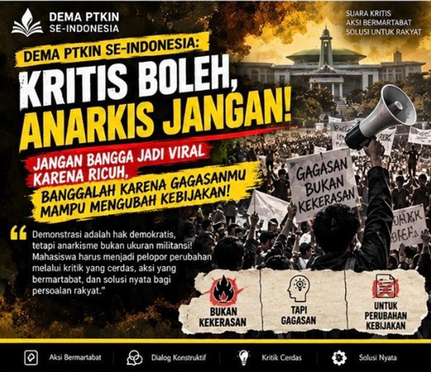DEMA PTKIN Se-Indonesia Tegaskan Mahasiswa Harus Berpihak pada Rakyat, Bukan Menjadi Alat Kepentingan Politik